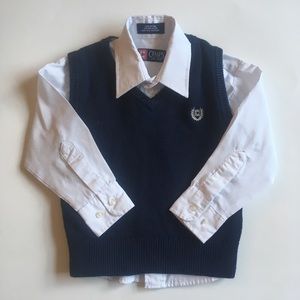 3/$20 sweater vest and white dress shirt size 4